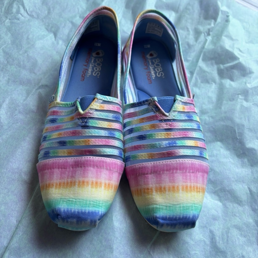 Bobs pastel rainbow mesh slip on shoes sunset feels 11 Skechers - Picture 8 of 8